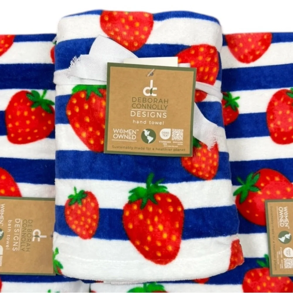 Deborah Connolly - ‘Strawberry’ bath towel set. NWT. Firm!